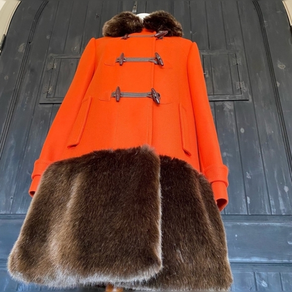 NWOT Kate Spade Allie Faux Fur Trimmed Duffel Coat - Picture 14 of 14